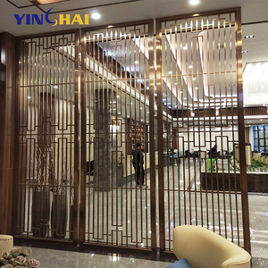 Bronz oda bölücüler kat tavan paslanmaz çelik Metal ekran bölme otel restoran lobi oturma odası bölme duvar - Product Image 6