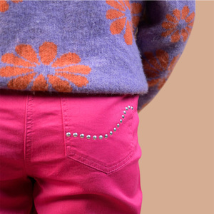 Premium Quality Fashion Casual OEM Custom Logo Supplier Women <b>Rivet</b> Mid Waist Regular Fit Breathable Solid Street Style Piping - Product Image 3