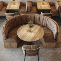 Ensemble de mobilier de restaurant commercial de luxe en bois modulaire OEM ODM : banquette, fauteuil, table et chaises pour salle à manger