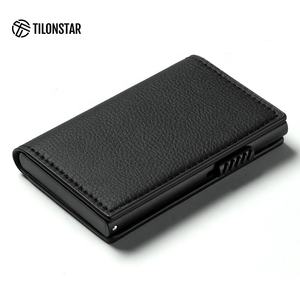 TVC315 boîtier en aluminium en gros cartes de visite Slim portefeuilles RFID porte-cartes de crédit en cuir - Product Image 4