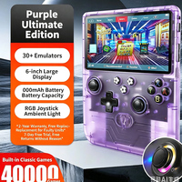 Console de jeu portable R60 MAX, écran IPS HD de 6,0 pouces, 1280x720, lecteur de jeux rétro, plus de 40 000 jeux, système d'exploitation Linux/Android 14, Wi-Fi, joysticks 3D