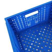 Caisse en plastique pliable robuste pour fruits et légumes de supermarché, empilable, pour le stockage alimentaire