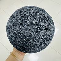 Deux seules sphères de roche volcanique poreuse sculptées de 6 pouces, thème Amour Hebei, décorées de pierres précieuses noires, pour aromathérapie et décoration intérieure