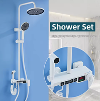 Ensemble de douche moderne de haute qualité en laiton avec affichage numérique LED, thermostatique, touches de piano contemporaines et jet de pluie doux massant