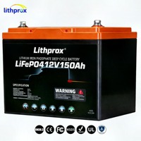 Batterie LiFePO4 12,8V 150Ah au phosphate de fer et de lithium à décharge profonde pour chariots de golf, faible autodécharge, marine, camping-car, solaire, avec Bluetooth