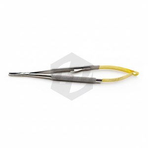 Porte-aiguilles Castroviejo 14 cm, instruments chirurgicaux, pointes en acier inoxydable, mâchoires dentelées, prise manuelle ophtalmique MOL - Product Image 1