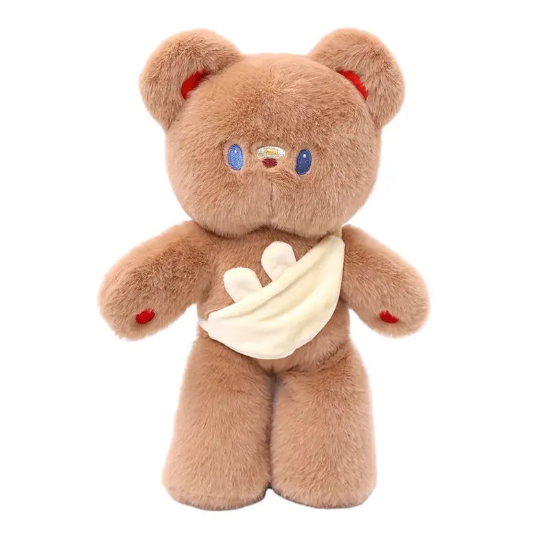 Schatz flauschig 42 cm Teddybär mit Tasche gefüllte Puppe kreatives gefülltes und plüschtieres Spieltier Bär Plüschtiere