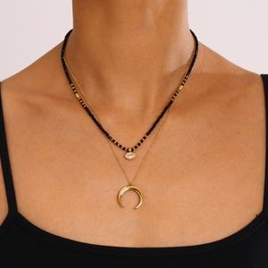 Collar de Moda para Mujer, Chapado en Oro de 18K, Acero Inoxidable, Collar con Colgante de Luna - Product Image 2