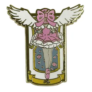 Custom Girlish Heart Personalized Creative Cartoon Magic Girl Series Soft Enamel Lapel Pin For Gift