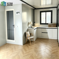 Rumah Prefabrikasi Kontainer Baja Ekspansi Ukuran Khusus 20Ft 40Ft 30Ft, Villa 2-5 Kamar Tidur Mewah Portabel Panel Sandwich