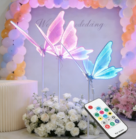 Lumière LED papillon colorée avec télécommande, lumière de scène scintillante, décoration de fête de mariage, lampe pour l'ambiance des événements de vacances