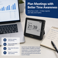 Kylendar Mini Horloge mondiale numérique 4,2 pouces avec affichage multi-fuseaux horaires pour les équipes à distance et les appels quotidiens – Idéal pour l'exportation