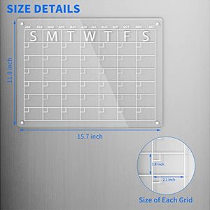 UCI Wholesale Magnetic Acrylic Calendar Board Clear Dry Erase Monthly Planner Magnetic Acrylic for Fridge
