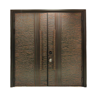 Porte de sécurité pivotante de luxe en acier, grande taille, en fibre de verre, pour villa, appartement, chambre, entrée extérieure, style architectural moderne