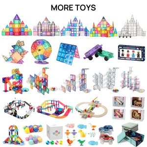 MNTL Educational Kids Magnetic Tiles Stem Toys Magnetic 100psc Marble Run Magnetic Building Tiles Toy For Kids