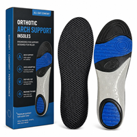 Semelles orthopédiques de soutien de la voûte plantaire en PU, inserts de chaussures pour fasciite plantaire pour hommes et femmes, soulagement des pieds plats pour la course et la marche