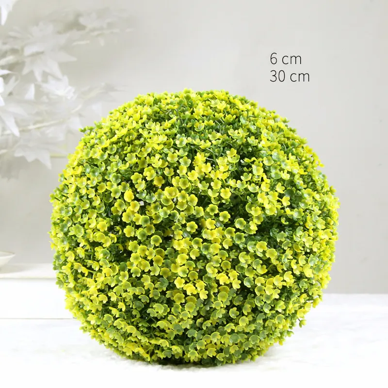 Çim topu ortanca yeşil bitkiler oturma odası tavan dekorasyonu düğün plastik asılı sahte çiçek topu yapay bitkiler