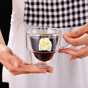 Taza <span class=keywords><strong>de</strong></span> princesa DIY <span class=keywords><strong>de</strong></span> alta calidad para niñas, lazo rosa y flor rosa, vasos <span class=keywords><strong>de</strong></span> vidrio para jugo y leche - Product Image 4