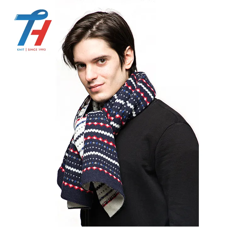 Custom Cheap Double Knitting Mens Scarf Acrylic Patterns