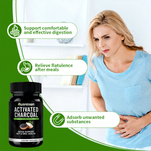 Ausreson Comprimés de Charbon Actif Naturel <span class=keywords><strong>Détox</strong></span> Minceur Marque Privée Soutien Nettoyage Intestinal et du Côlon Végétalien - Product Image 2