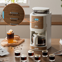 Machine à café automatique avec moulin à café, grand écran américain, cafetière à filtre