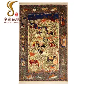 Chine Yuxiang Factory Super Septembre Tapis en soie persans noués à la main à vendre