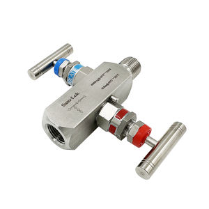 1/2npt 암수 및 수 6000psi 블록 및 블리드 압력 게이지 2 니들 밸브 계측 2 밸브 매니폴드 MXF 밸브 - Product Image 3