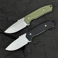 Couteau de camping multi-usage de haute qualité pour l'extérieur, lame droite compacte 14c28n 60-61HRC avec manche G10 pour le bricolage et l'OEM