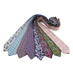 OEM Новинка Рождественский галстук с принтом на шею Модный праздничный галстук для праздничной вечеринки