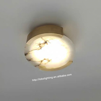 Américain Rond Marbletotal Abat-jour Cuivre Led Déco Plafonniers Pour Maison Hôtel
