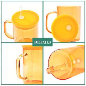 NUEVO EN NUESTRO ALMACÉN DE EE. UU. Vasos de Vidrio Transparente Sublimables de 15 oz, Color Degradado, Tipo Jelly, con Tapa de Plástico y Pajita - Product Image 3