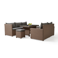 Juego de Sofás de Mimbre Moderno y Lujoso para Exteriores, de Aluminio y Ratán, Resistente a la Intemperie, con Protección UV, Ecológico, de Una Plaza, para Jardín o Patio