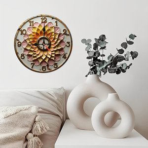 Round Wooden Wall <b>Clock</b> 25x25Cm Silent Non Ticking For Bedroom Living Room - Product Image 3
