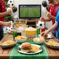 616140 8 Platos de Papel con Diseño de Balón de Fútbol, Vajilla Desechable para Fiestas Infantiles, Cumpleaños, Temática Deportiva, Celebración de Fútbol, Venta al Por Mayor