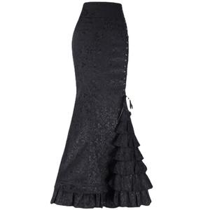Vintage Gothic Long Skirts <strong>Women</strong> Punk Fish Tail Skirt New High Waisted Temperament <strong>Goth</strong> Skirt Festival Party Wear Woman <strong>Clothes</strong> - Product Image 4