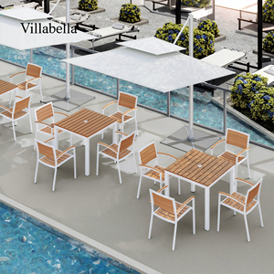 Mobili in legno da giardino tavolo da pranzo sedie di lusso Hotel <span class=keywords><strong>ristorante</strong></span> uso commerciale Patio Set da pranzo - Product Image 2