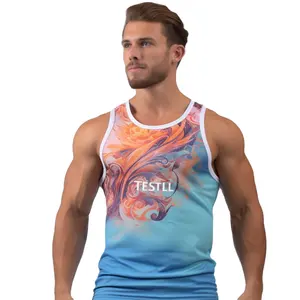 Marathon Evenement Leverancier Custom Polyester Sublimatie Singlet Voor Running