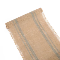 Chemin de table en jute naturelle écologique tissé, style uni, avec pompons, imperméable, poids moyen, pour filles