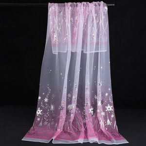 ผ้าโปร่งลายเกล็ดหิมะสีชมพูแบบไล่ระดับสีสำหรับตกแต่งชุดคริสต์มาส - Product Image 1