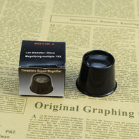 10x Loupe de réparation portable mini noire pour la réparation de montres, la bijouterie et l'appréciation des objets anciens
