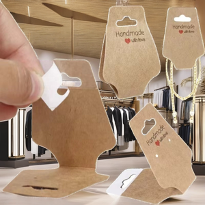 Étiquettes de prix personnalisées Qrikko anti-contrefaçon en carton pour bijoux, vêtements et chaussures - Cartes suspendues vierges pliables spéciales - Product Image 2