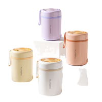 Conteneur alimentaire thermique portable électrique USB en acier inoxydable 304, boîte à lunch ronde, tasse à soupe, thermos pour voiture et bureau