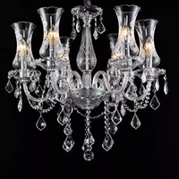 Lustre suspendu d'intérieur contemporain sur mesure en cristal finition or, LED dimmable, hauteur réglable, Ra 90, DUOMEIJU