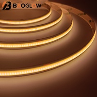 Lampu LED COB 528LED yang Dapat Dipotong 2700K 3000K 4000K 6000K PCB 10mm DC 12V/24V 14W/M CRI 90 Putih Dingin Putih Hangat Lampu Strip LED