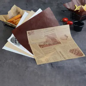 PTPACK yağa dayanıklı kağıt tekne tepsi Liner baskılı Hamburger seproof Wrap kağıt Hamburger ekmek sandviç Fast Food ambalaj kağıdı için