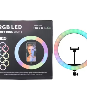 Tiktok Vidéo 14 "RGB <span class=keywords><strong>Ring</strong></span> Light avec support pour téléphone, 18 modes de couleur Selfie <span class=keywords><strong>Ring</strong></span> Light ,Stepless Dimmable/Speed <span class=keywords><strong>LE</strong></span> - Product Image 4
