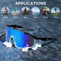 Lunettes de soleil ultralégères à vision large UV400, lunettes de cyclisme avec verres résistants aux rayures et monture sans bordure pour une utilisation en extérieur