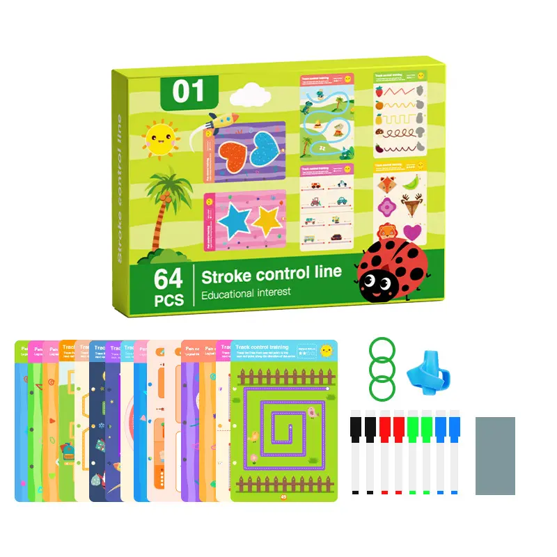 2022 New Children's Writing Training Card Game Stroke Pen Control Tracing Line Book Toys For kids