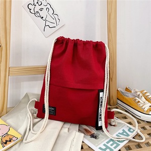 Hot Sale <strong>Custom</strong> Logo <strong>Canvas</strong> <strong>Drawstring</strong> <strong>Backpack</strong> <strong>Canvas</strong> Pouch Zipper Pocket Sport Style Gym Shopping Bag - Product Image 4