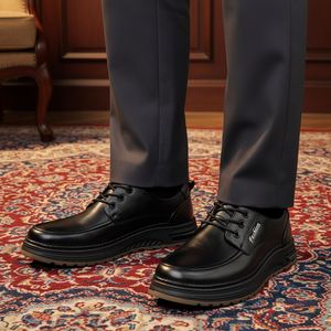 Chaussures habillées en cuir pour hommes, style professionnel, confortables, semelle souple, antidérapantes, durables, mode, pour le bureau, décontractées, pour la marche - Product Image 1